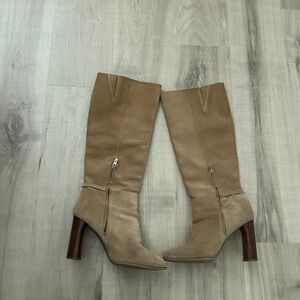 Franco Sarto Tan Suede Heeled Boots